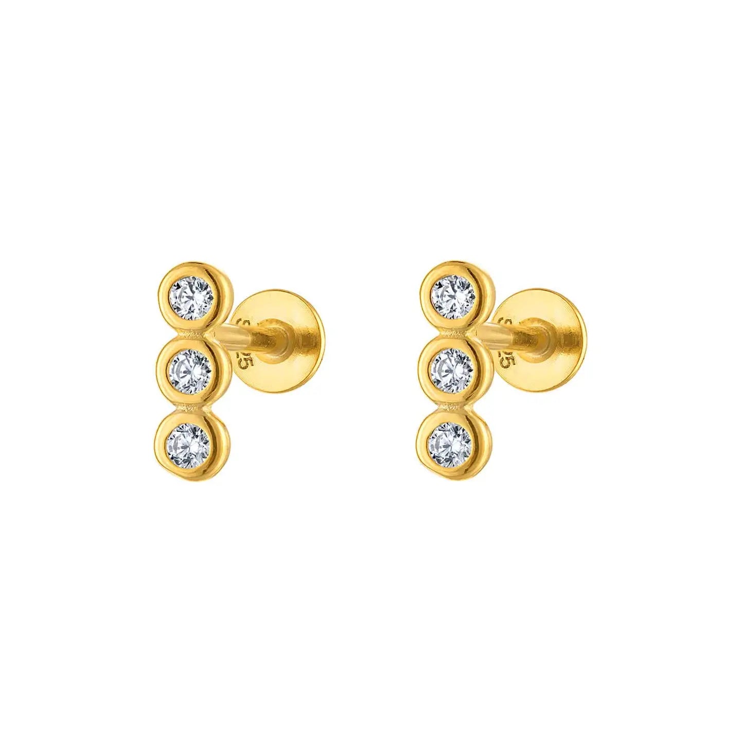 Triple Pavé Gold Earring Charm
