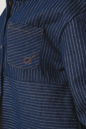 Denim Pinstripe TIA Button Up Shirt