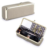 Luxury Genuine Leather Kiss-Lock Makeup & Accessories Case