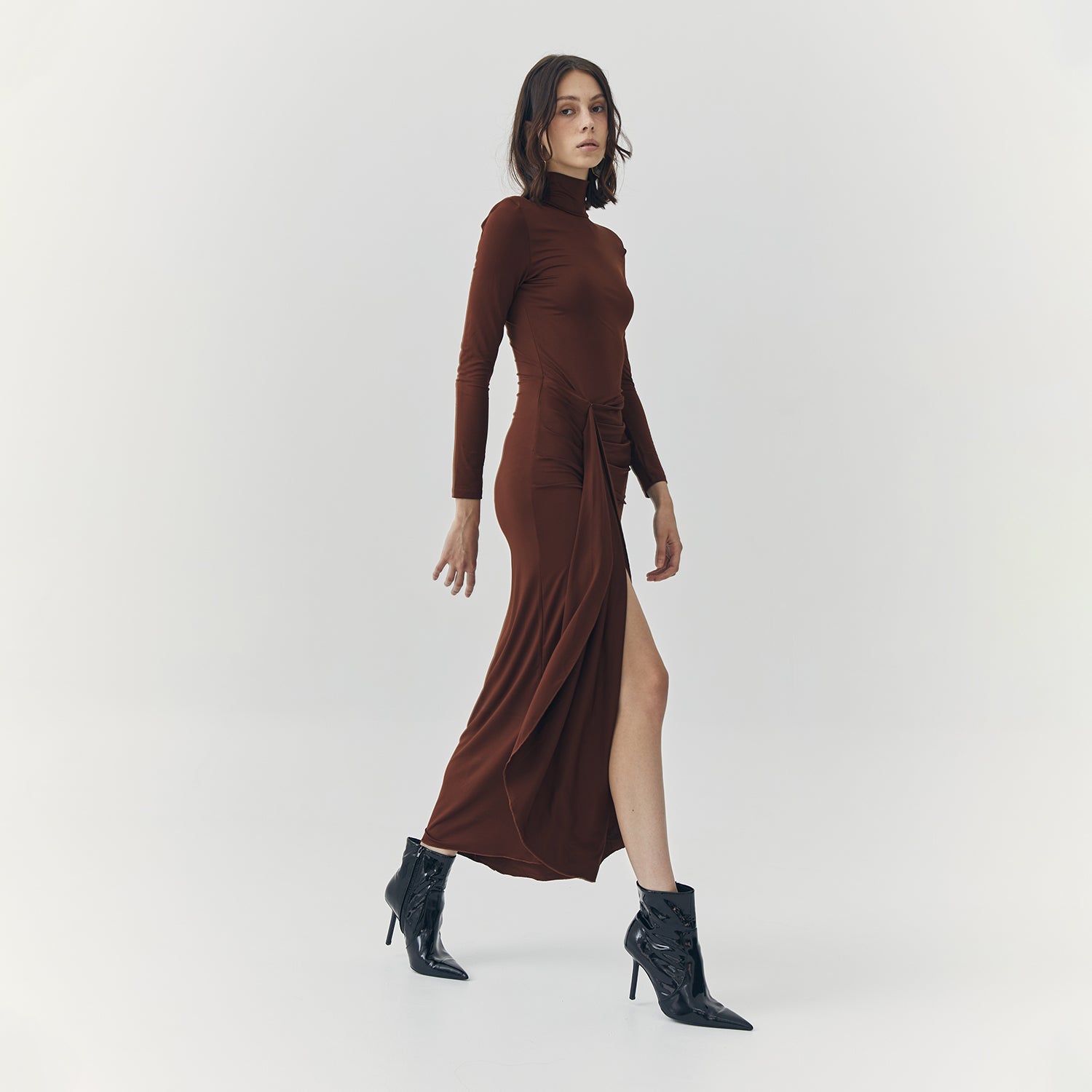 EVANGELINE TURTLENECK MAXI DRESS