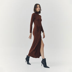 EVANGELINE TURTLENECK MAXI DRESS