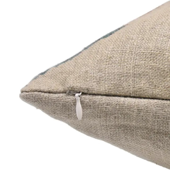 Classic Block Printed Thick Linen Cushion Cover - Badshah