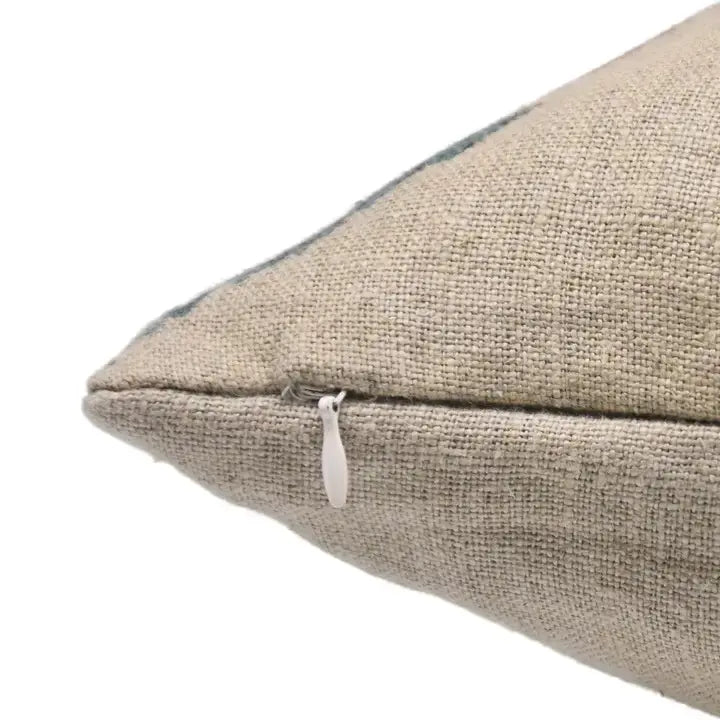 Classic Block Printed Thick Linen Cushion Cover - Badshah