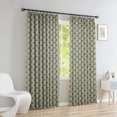 Designer Print Duck Canvas Window Curtain - Betal Leaf