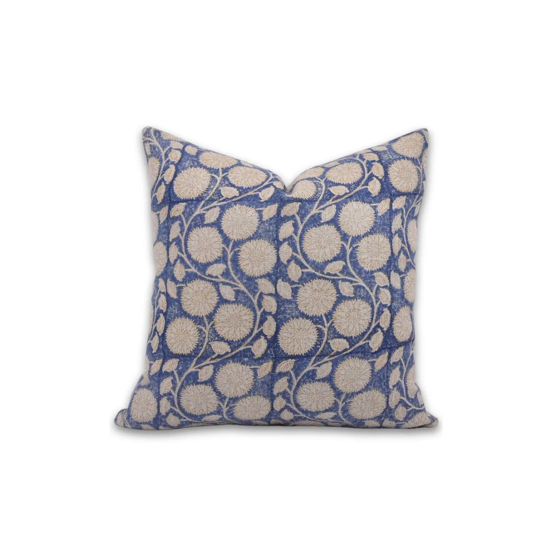 Decorative Print Thick Linen Cushion Cover - Sudarshan Jaal