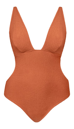 Curvy Kate Holiday Crush Non-wired Plunge Swimsuit Rust