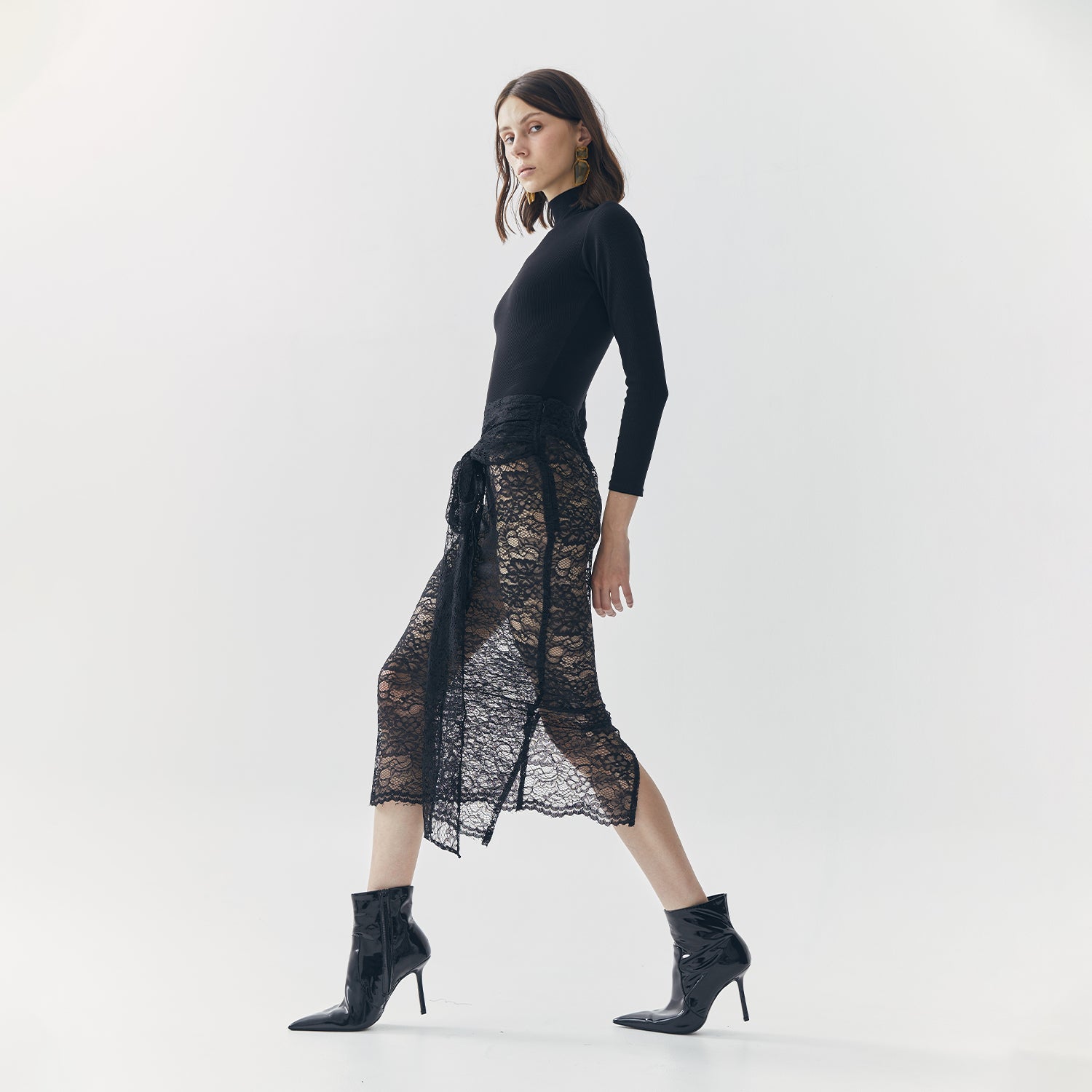MILA SEE THRU LACE SKIRT