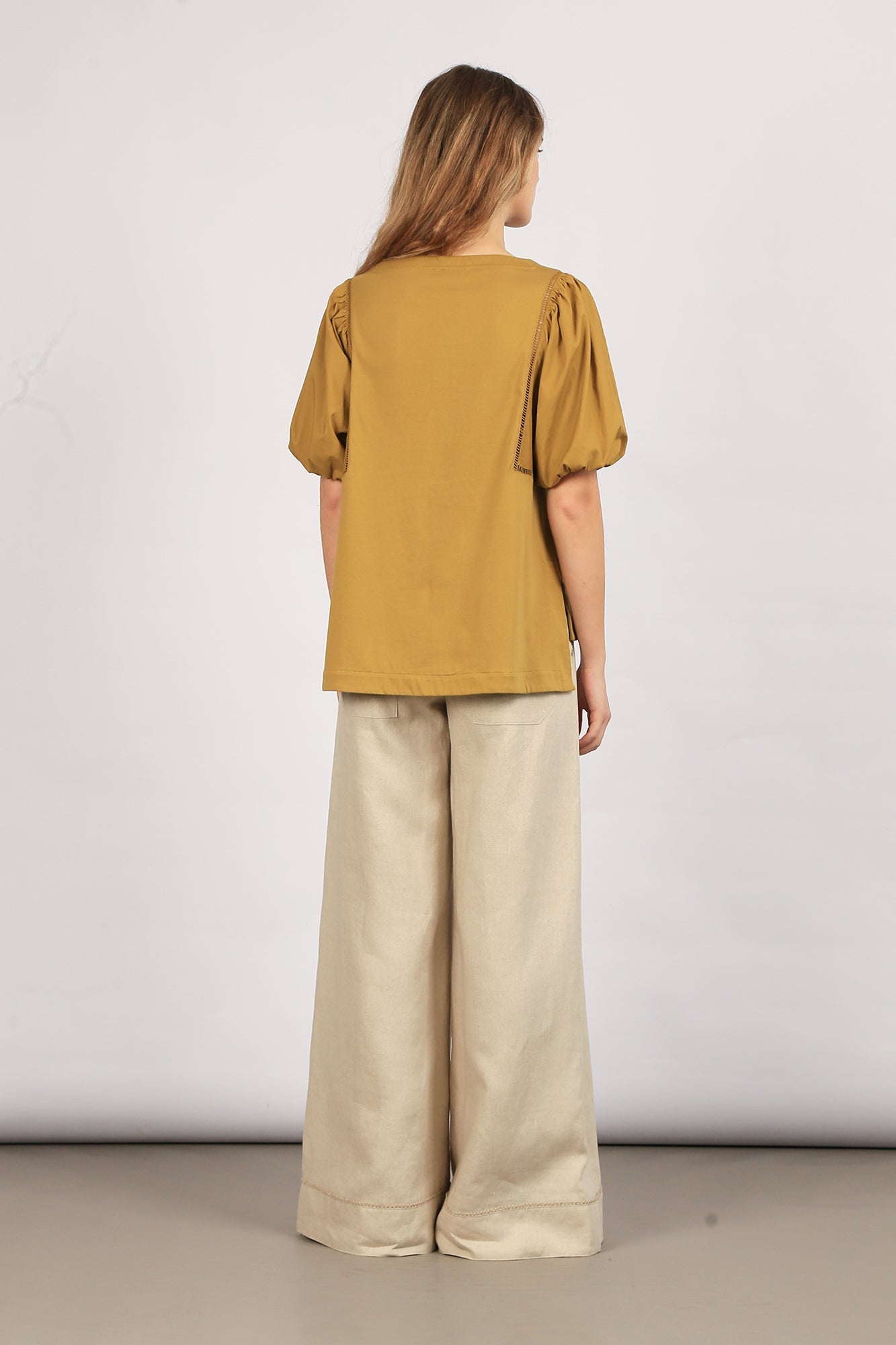 Jamie Textured Cotton Top | Navy