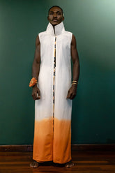 Fire Draped Sleeveless Ombrã© Vest Set
