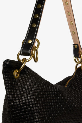 Leather Shoulder Bag in Embossed