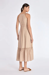 Blake Ruffle Detail Maxi Dress | Nude