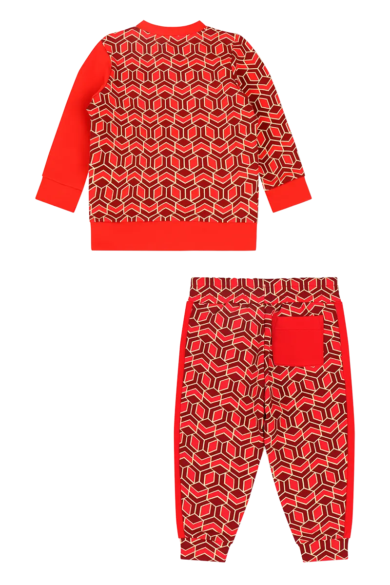 Mixed Up Clothing Boys Sweatshirt and Jogger Set Red Multicolor