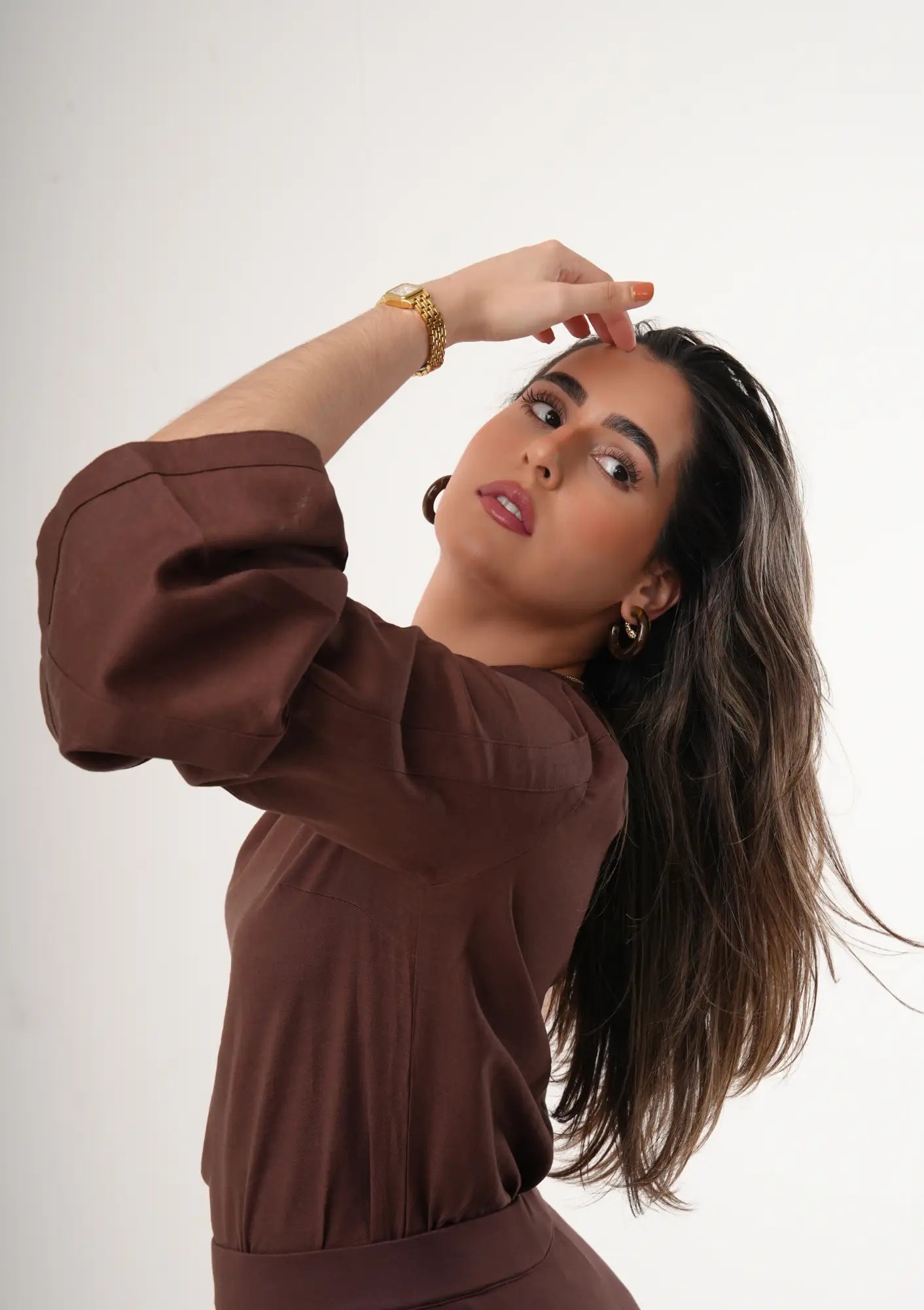 Cacao Convertible One-shoulder Blouse