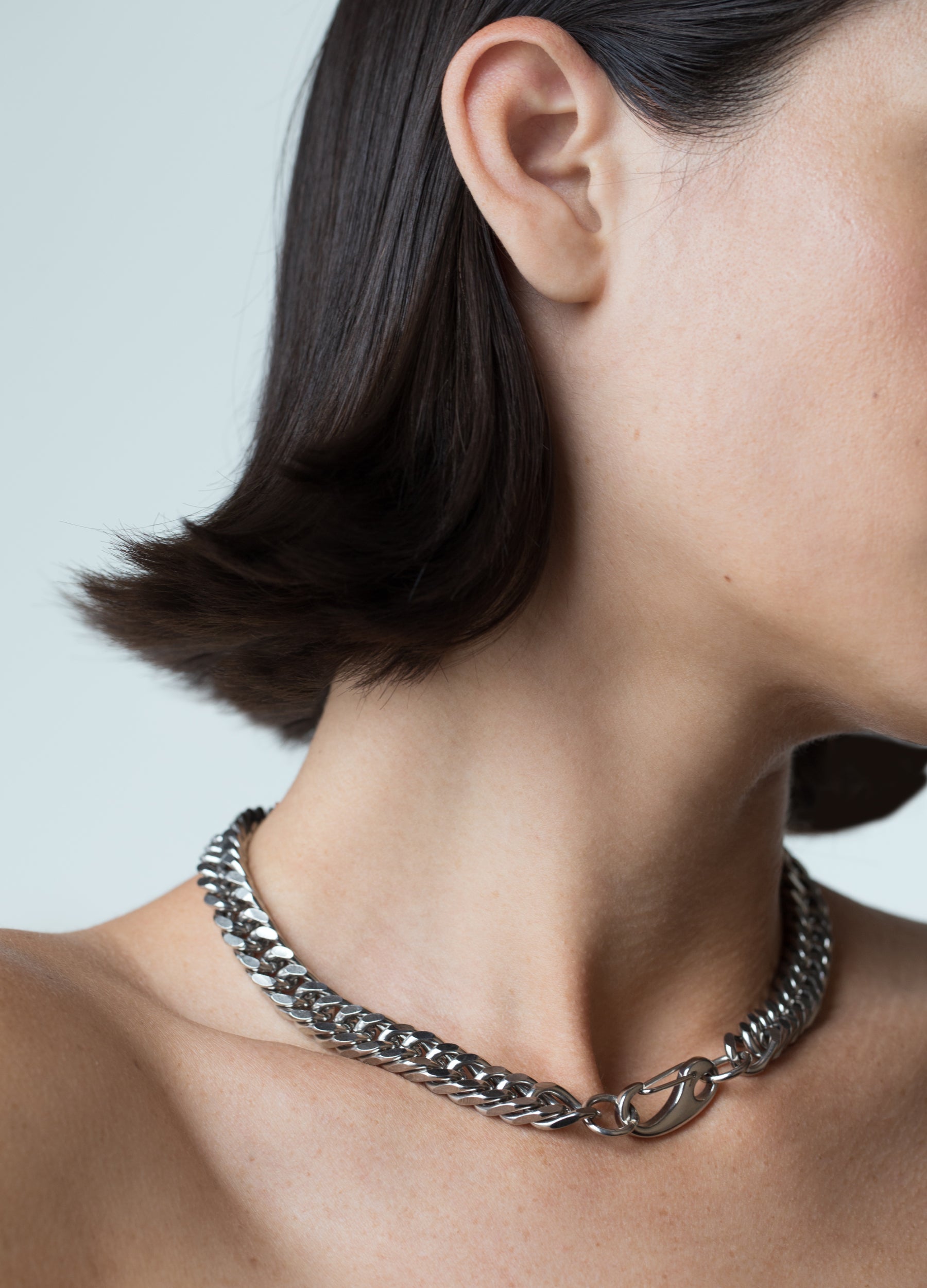 Chunky Silver Chain Necklace Link