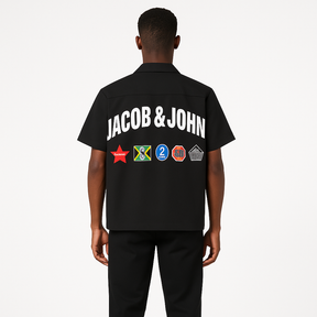 Black Logo Patch Cargo Shirt