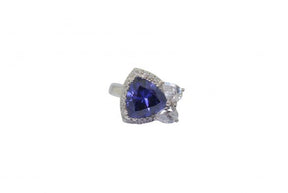 Tanzanite Blue Trillion Cut Ring