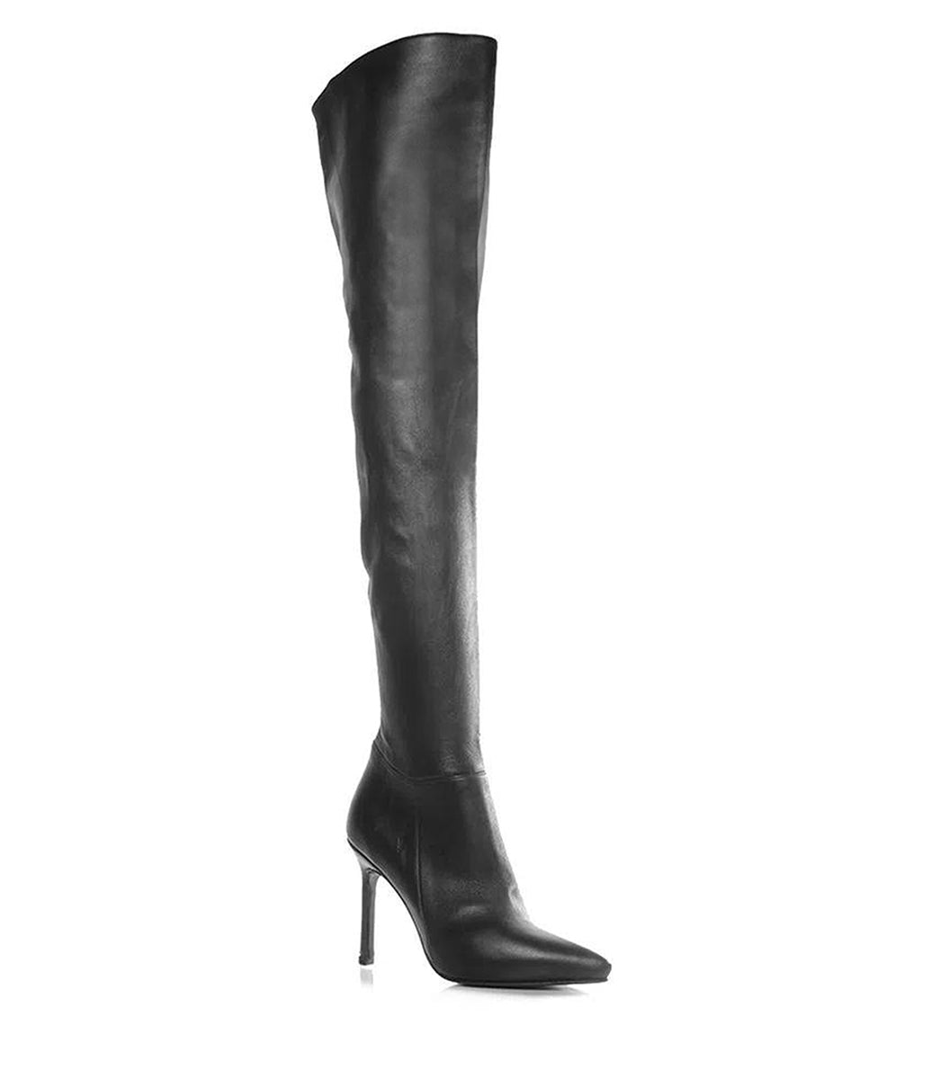 Luxurious Tall Black Leather Boots Elle