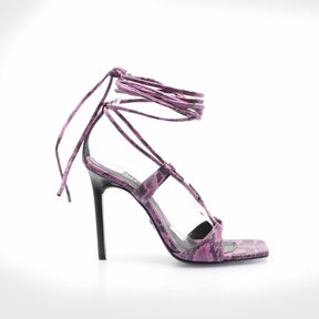 Glam Pink Reptile Heel Sandals gadot