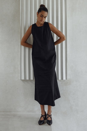 Beloved Cara Slip on Cotton Maxi Dress - Black