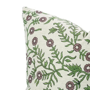 Decorative Block Printed Linen Blend Pillow Cover -  Shehjan