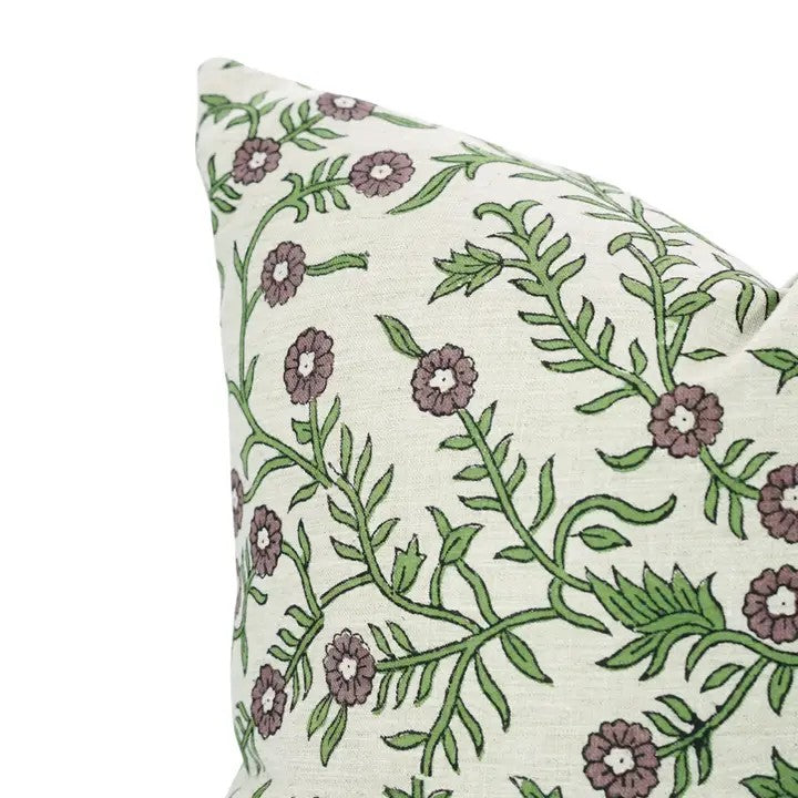 Decorative Block Printed Linen Blend Pillow Cover -  Shehjan