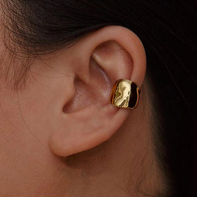 Gold Ear Cuff Statement Moon Earring