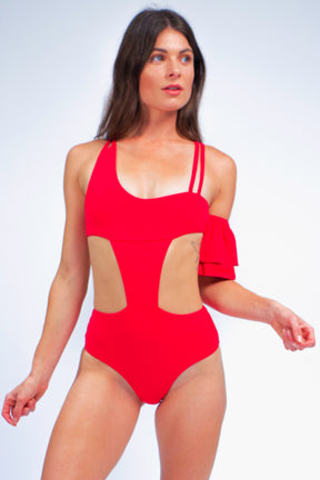 Rafa one piece swimsuit with ruffle sleeve