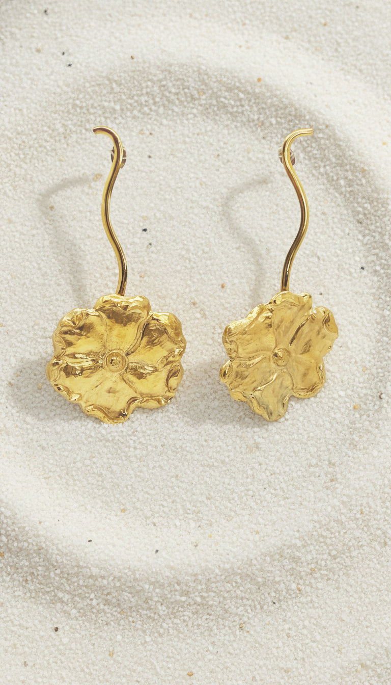 Luxe Gold Flower Earrings