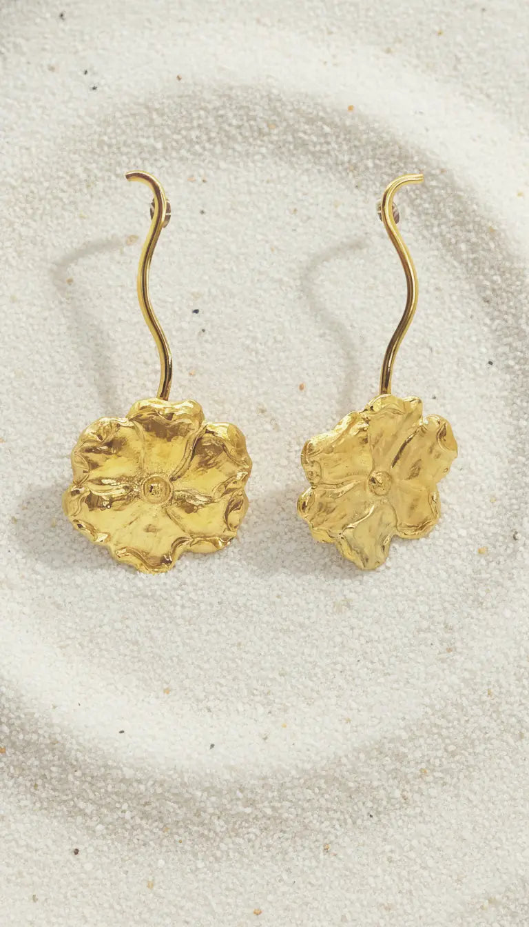Luxe Gold Flower Earrings