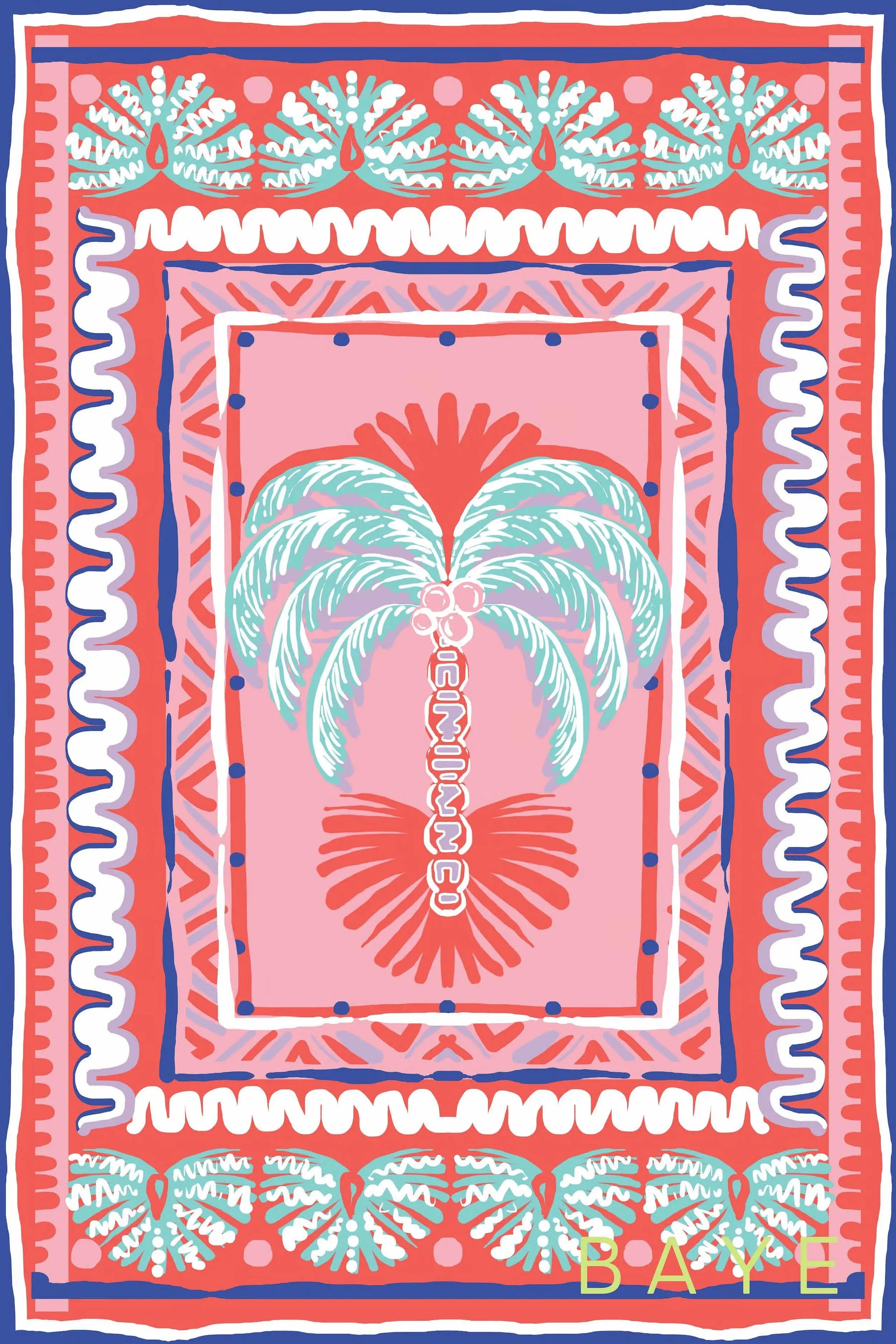 Sarong Pink Palm