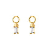 Single Short Baguette Earring Charm Accessory