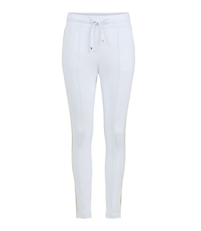 White W/ Gold Stripe Sweatpants