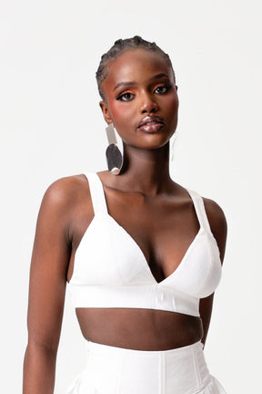 Linen AZURE Bra Top in White