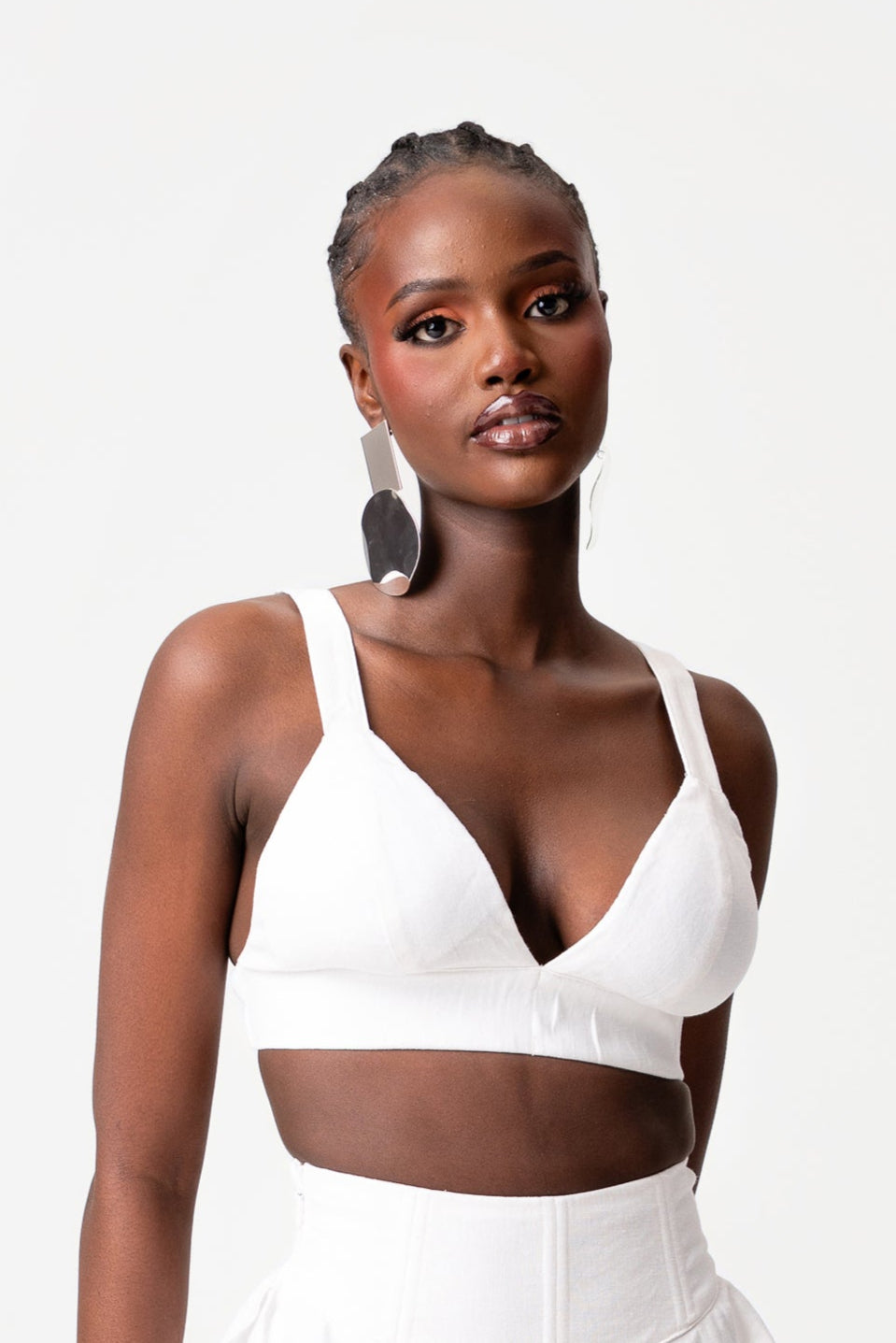Linen AZURE Bra Top in White