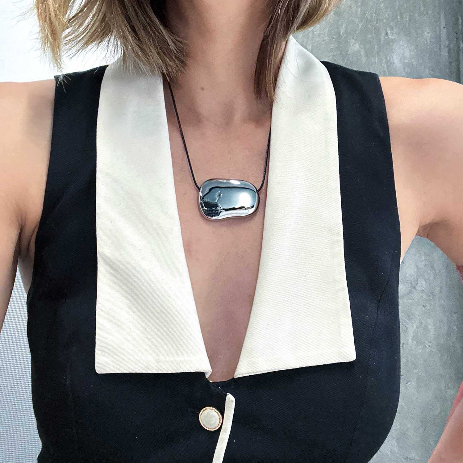 Linda Cord Vegan Leather Necklace