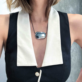 Linda Cord Vegan Leather Necklace