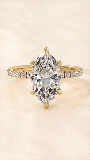 Marquise Diamond Hidden Halo Engagement Ring