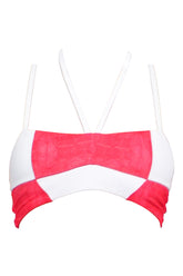 Massi bikini top with color-blocked tile pattern