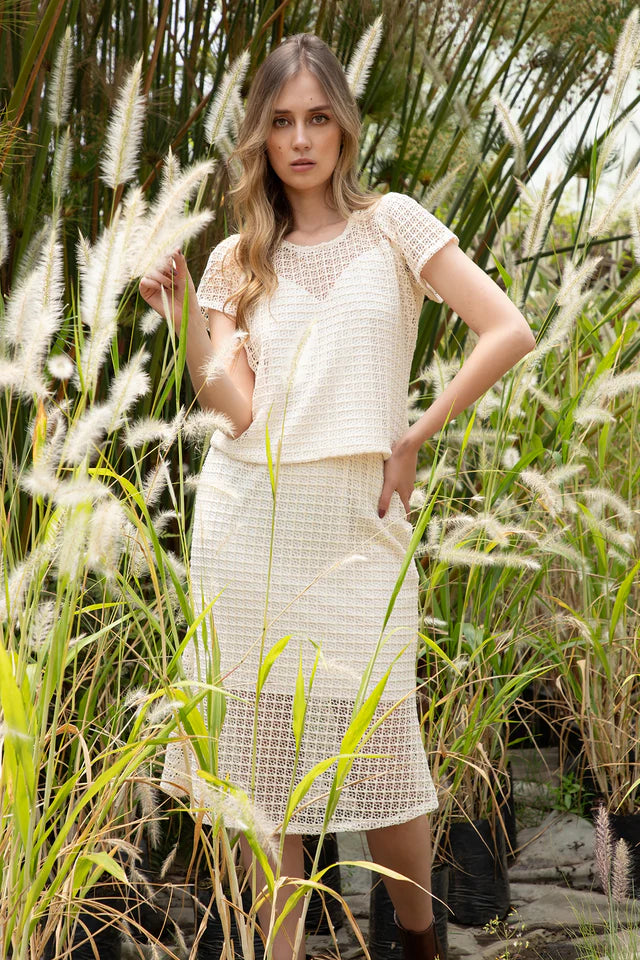 Bone Crochet Two-Piece Set