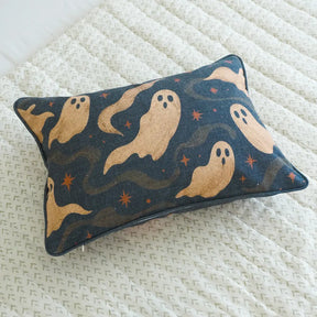 Halloween Spooky Season Linen Lumbar Piping Pillow Cover