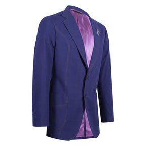 Blue blazer with jean-style stitching
