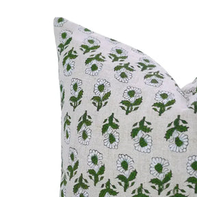 Artisan Hand-Carved Made Block Printed Pure Linen Pillow Cover - Ashoka