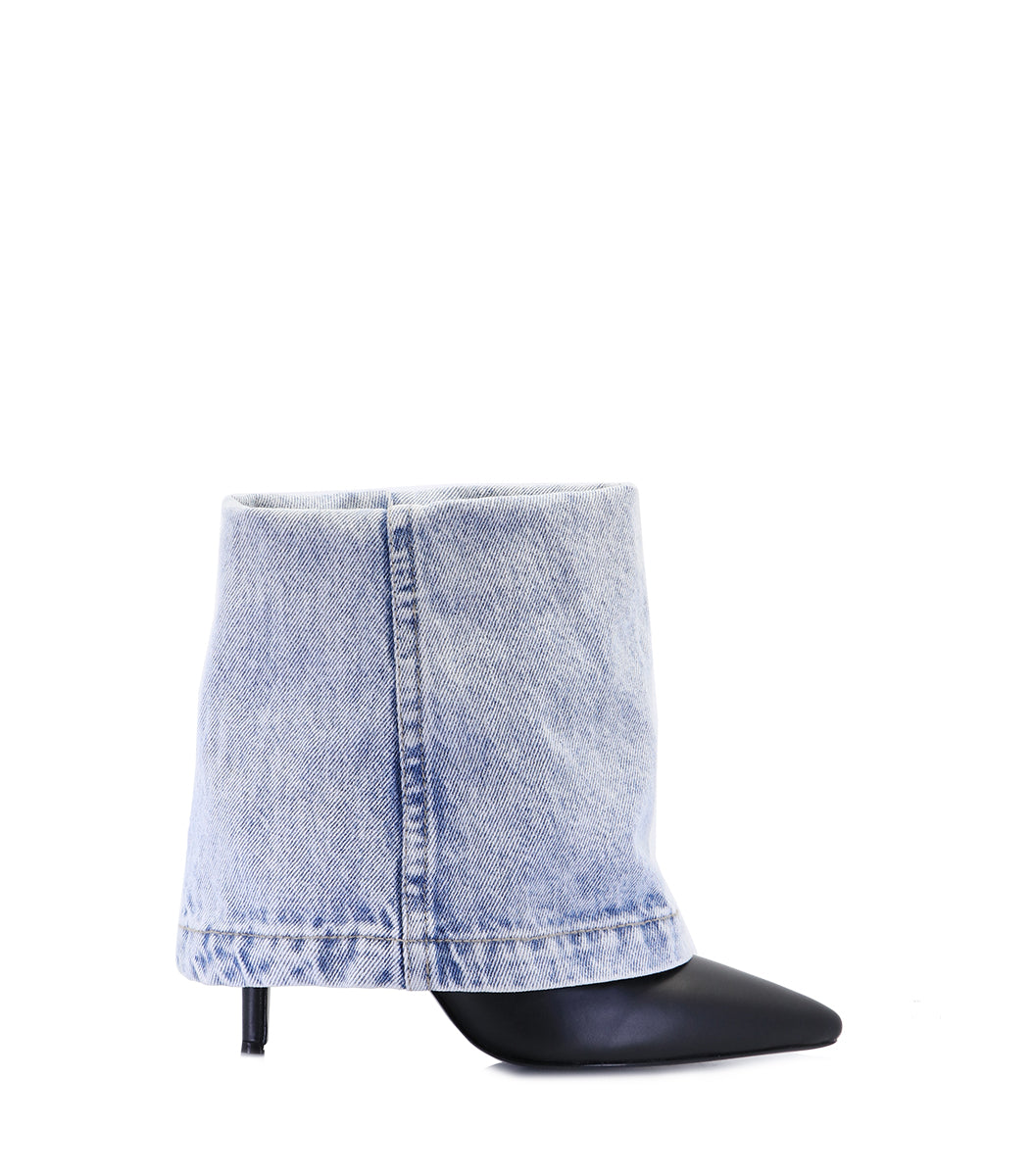 Denim & Leather Chic Boots Pranz