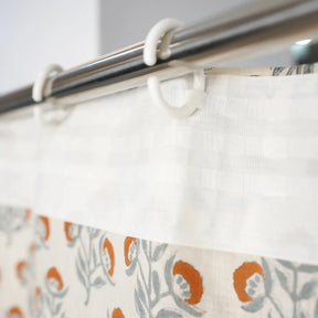 Bold Block Design Viscsoe Colored Linen Curtain - Baelpatra