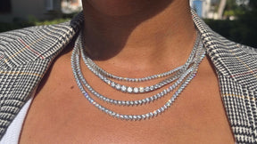 THE “JAIMIE” 4 PRONG GRADUATED TENNIS NECKLACE