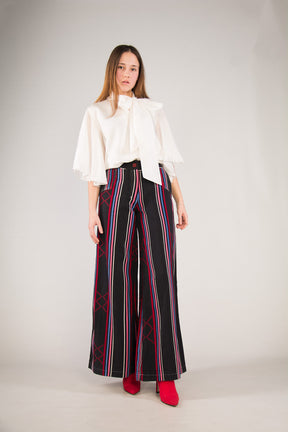 KEYS, Wide-legs trousers with denim cut