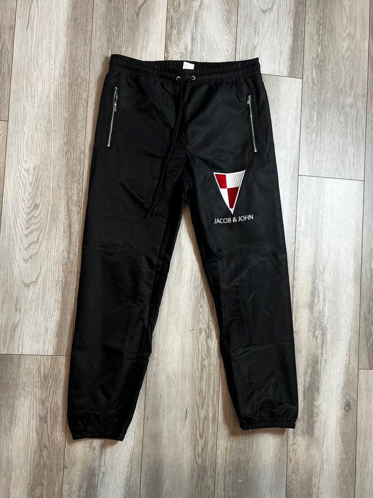 Nylon Red Checkerboard Track Pants