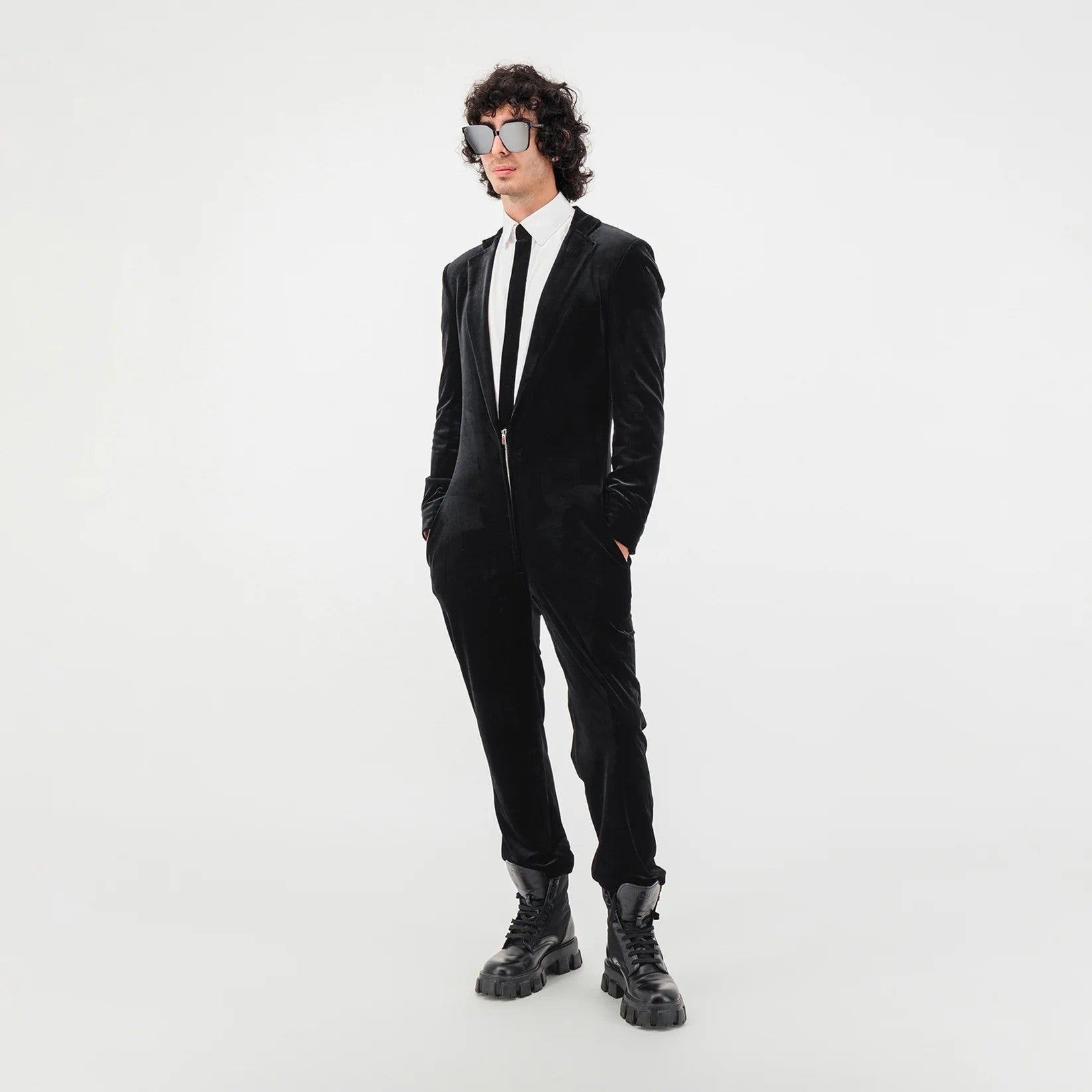 Velvet Patch Long Sleeve Botton Up Shirt