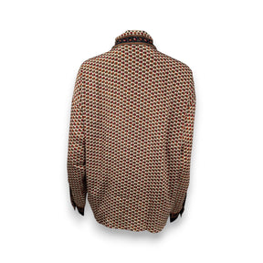 Embossed Botanic Long Sleeve Crepe Shirt - Copper