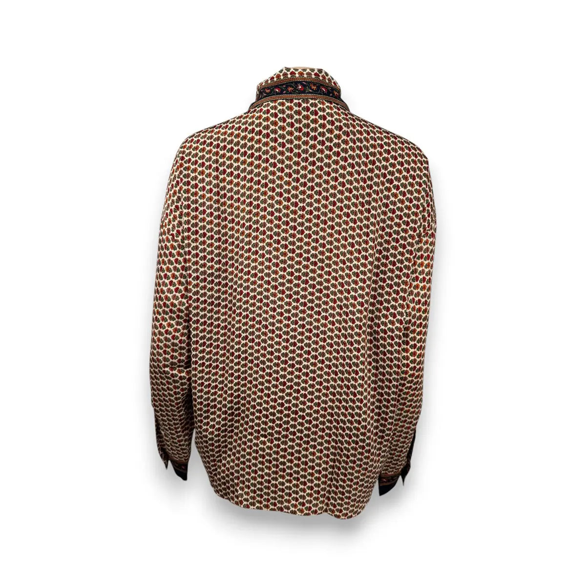 Embossed Botanical Long Sleeve Crepe Shirt